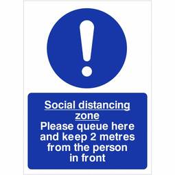 VCC.01W Social Distancing Zone Please Queue Here - 150MM x 200MM
