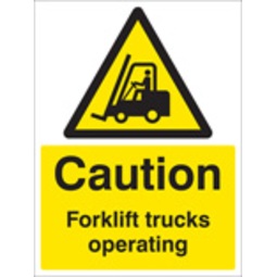 Caution Forklift Trucks Operating (Self Adhesive Vinyl,400 X 300mm)