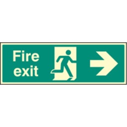 Fire Exit - Right (Rigid Plastic,300 X 100mm)