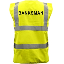 Pre-Printed BANKSMAN Hi-Vis Waistcoat Yellow