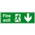 Fire Exit - Down Safety Sign Self Adhesive Vinyl