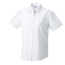 933F Ladies Short Sleeve Blouse White