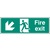Fire Exit - Down And Left (Rigid Plastic,450 X 150mm)