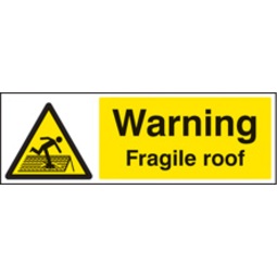 Warning Fragile Roof (Rigid Plastic,400 X 300mm)