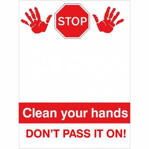 VCC.91A Diabond Stop Clean Your Hands Sign C/W Sanitiser - 450MM x 600MM