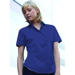 65014 Ladies Short Sleeve Poplin Shirt Navy