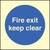 Fire Exit Keep Clear (photo. Self Adhesive Vinyl,80 X 80mm)