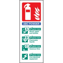 Dry Powder Extinguisher Identification (Rigid Plastic,200 X 75mm)
