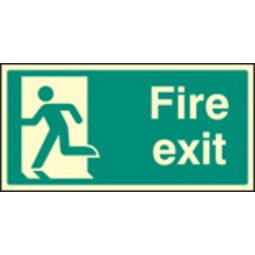 Fire Exit - Left Symbol (Rigid Plastic,400 X 200mm)