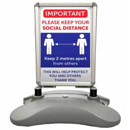 VCC.459 Water Base Pavement Sign - Please Keep Your Distance - 420MM x 594MM