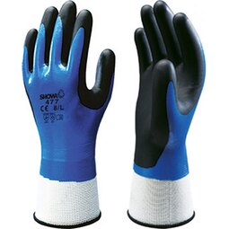 Showa 477 Fully Coated Nitrile Foam Palm Insulated Liner Glove