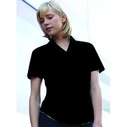 65014 Ladies Short Sleeve Poplin Shirt Black